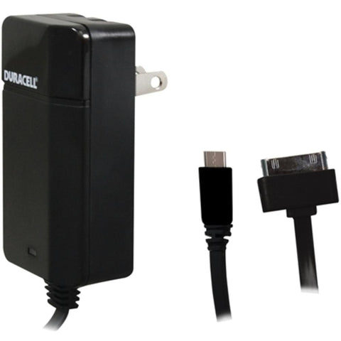 Duracell Pro154 Universal Ac Charger With 6 Feet Micro Usb To 30-pin Cable - Black