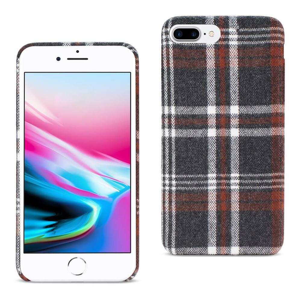 Reiko Iphone 8 Plus Checked Fabric Case In Brown