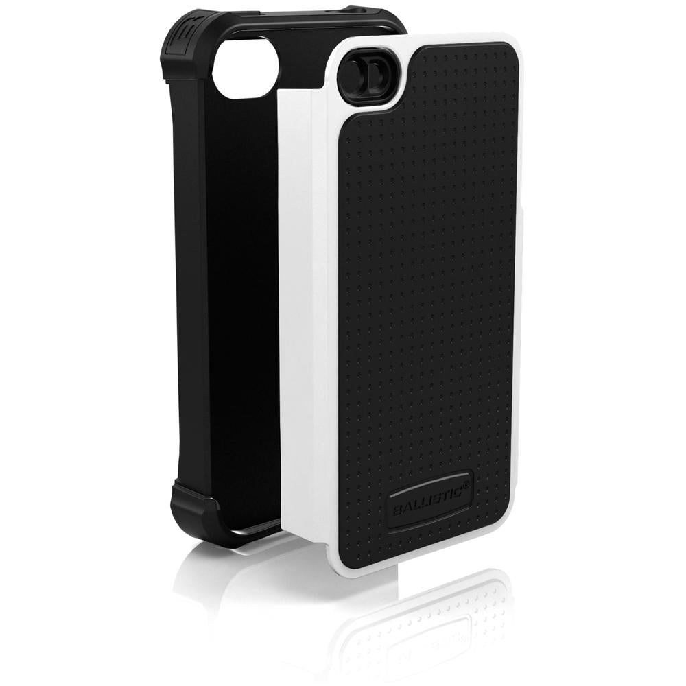 Ballistic Iphone 4/4s Shell Gel Sg Series Case - For Iphone - Black, White - Shock Absorbing, Impact Resistant - Polycarbonate, Silicone, Polymer
