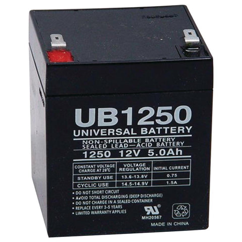 Upg 85983/d5741 Sealed Lead Acid Battery (12v; 5ah; .187 Tab Terminals; Ub1250)