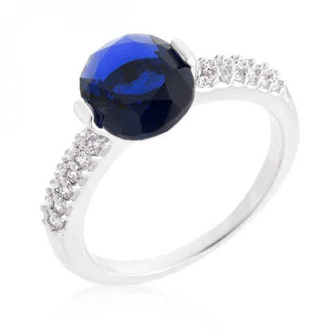 Blue Oval Cubic Zirconia Engagement Ring (size: 07) R08350r-c30-07