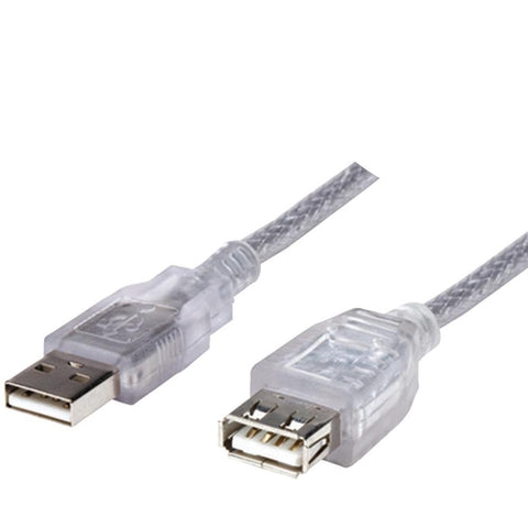 Manhattan Hi-Speed USB 2.0 A Male to A Female Extension Cable, 6', Translucent Silver