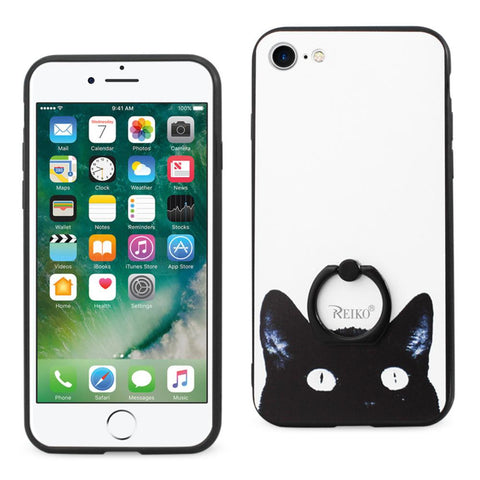 Reiko Iphone 8/ 7 Cat Design Case With Rotating Ring Stand Holder In Mix
