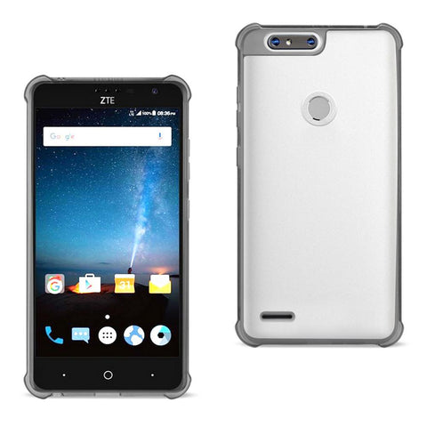 Reiko Zte Blade Z Max/z982/zte Sequoia Clear Bumper Case With Air Cushion Protection In Clear Black