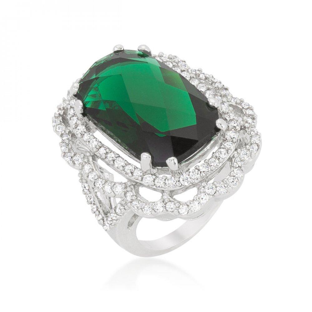 Green Cocktail Crest Ring (size: 05) R08379r-c40-05