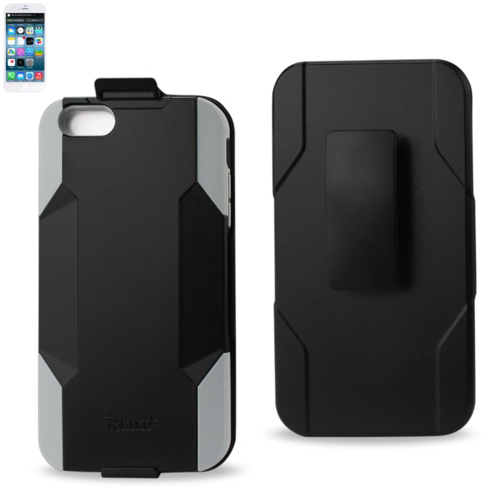 Reiko Iphone 6 Plus 3-in-1 Hybrid Heavy Duty Holster Combo Case In Gray Black