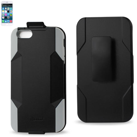 Reiko Iphone 6 Plus 3-in-1 Hybrid Heavy Duty Holster Combo Case In Gray Black