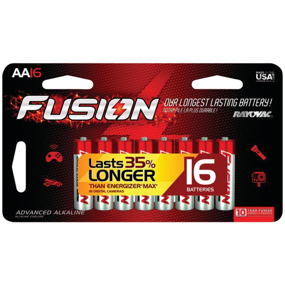 Rayovac 815-16ltfusj Fusion Long-lasting Alkaline Batteries (aa, 16 Pk)