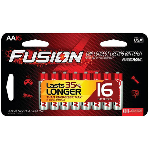 Rayovac 815-16ltfusj Fusion Long-lasting Alkaline Batteries (aa, 16 Pk)
