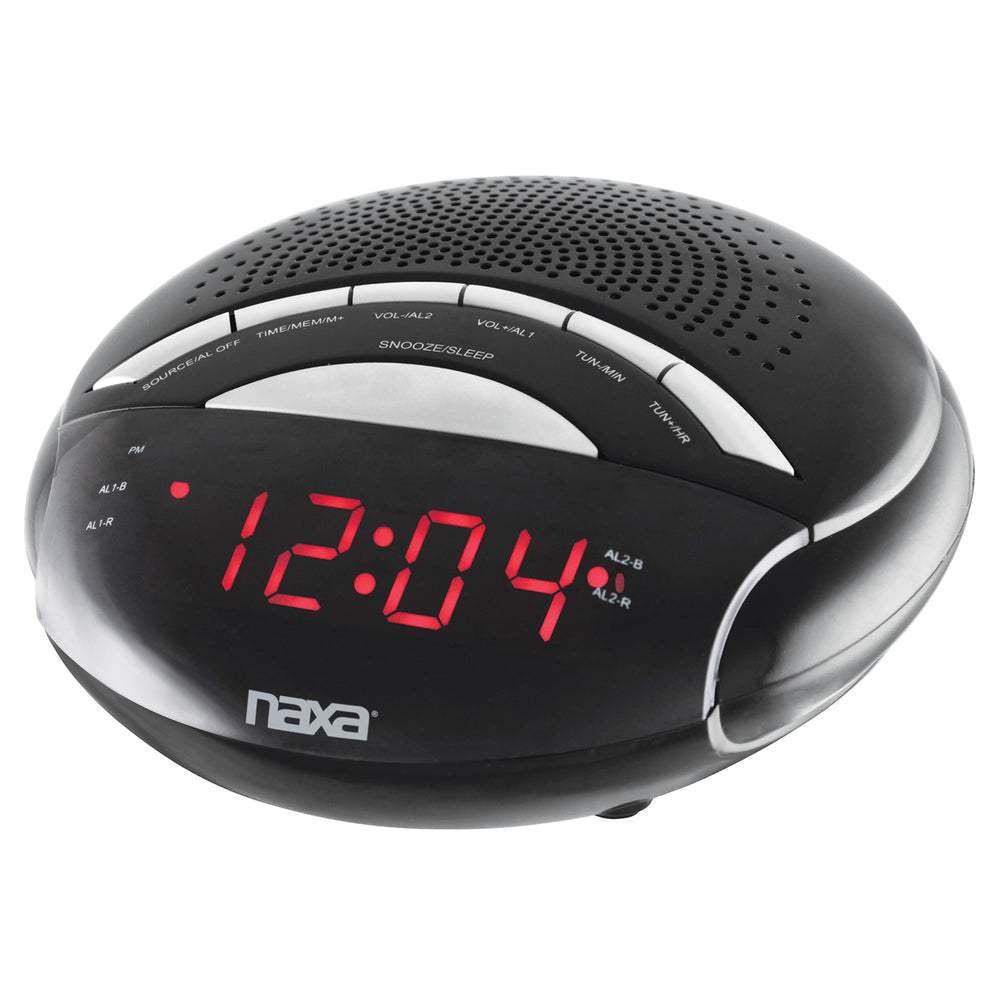 Naxa Electronics Nrc-170 Pll Digital Dual Alarm Clock With Am/fm Radio And Snooze