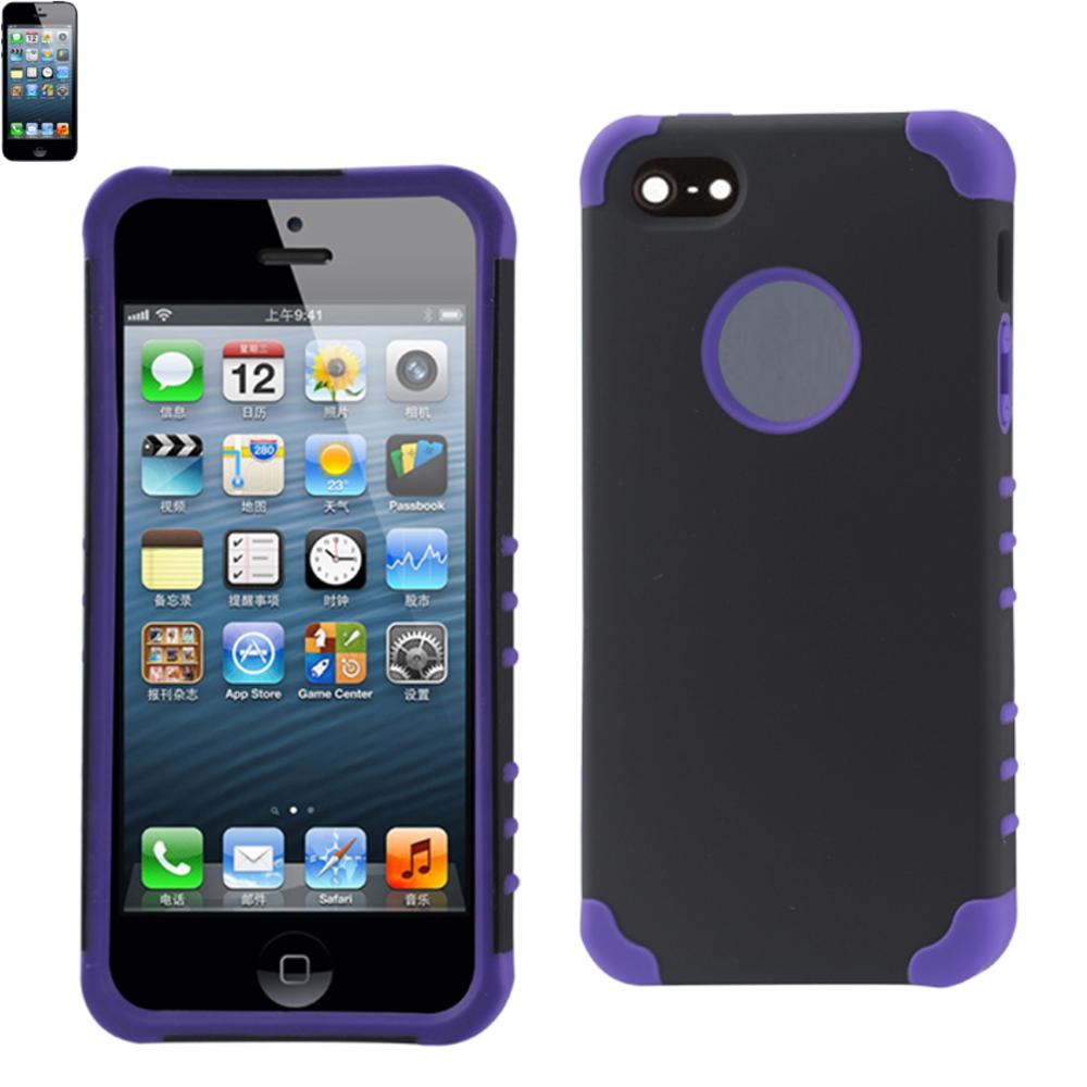 Reiko Iphone 5/5s/se Hybrid Heavy Duty Case In Black Purple