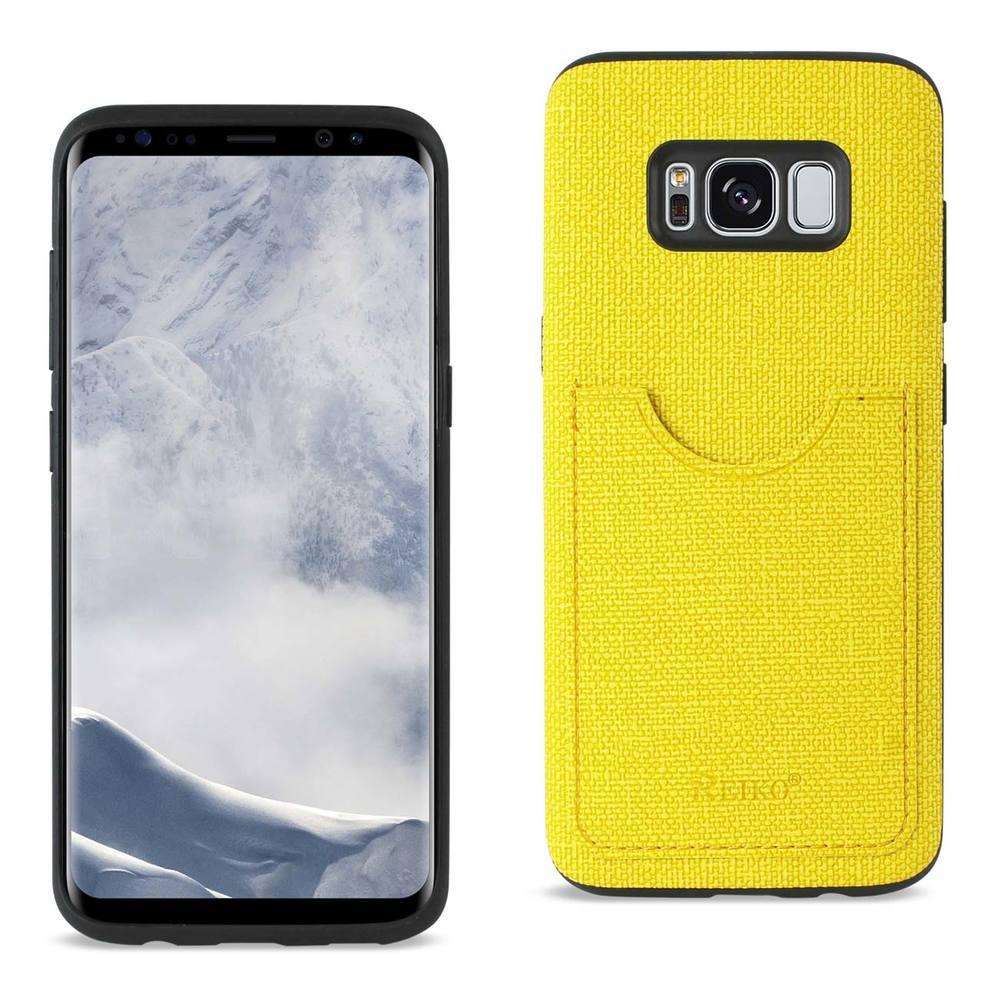 Reiko Samsung Galaxy S8 Edge/ S8 Plus Anti-slip Texture Protector Cover With Card Slot In Yellow
