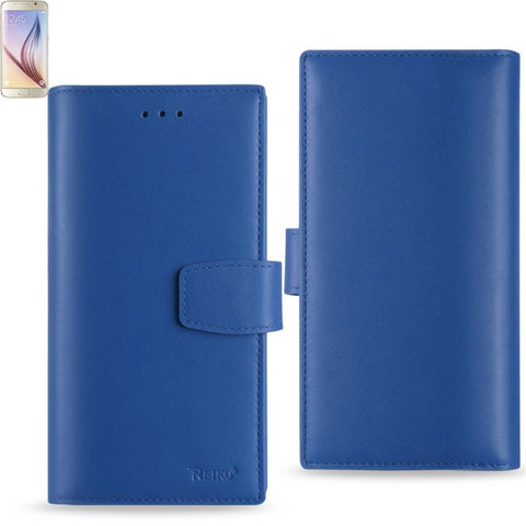 Reiko Samsung Galaxy S6 Genuine Leather Rfid Wallet Case In Ultramarine