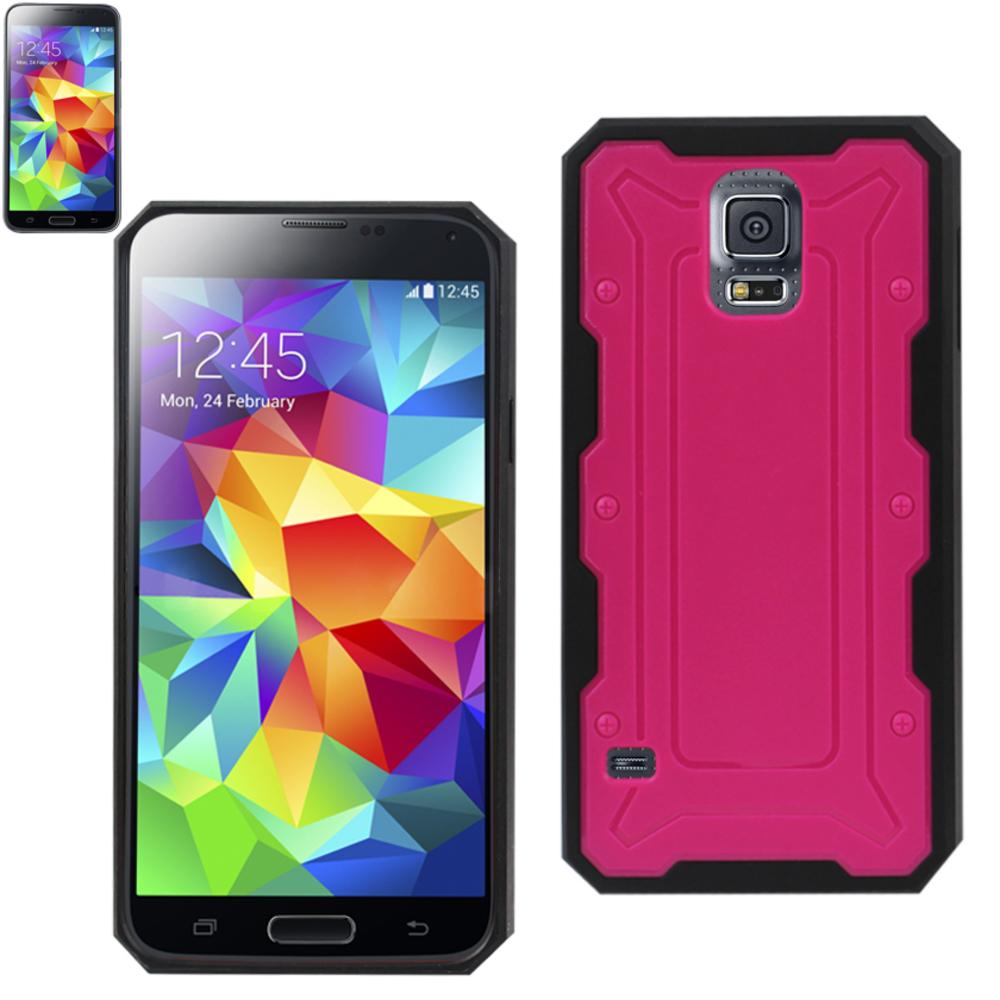 Reiko Samsung Galaxy S5 Dual Color Transformer Case In Hot Pink Black