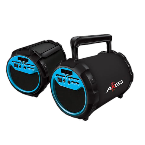 Axess Portable Bluetooth 2.1 Hi-fi Loud Speaker W/mic., Sd,usb,aux And Fm, 6.5 Sub.-blue