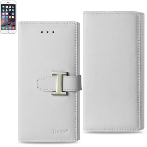 Reiko Iphone 6 Plus Genuine Leather Rfid Wallet Case In Ivory