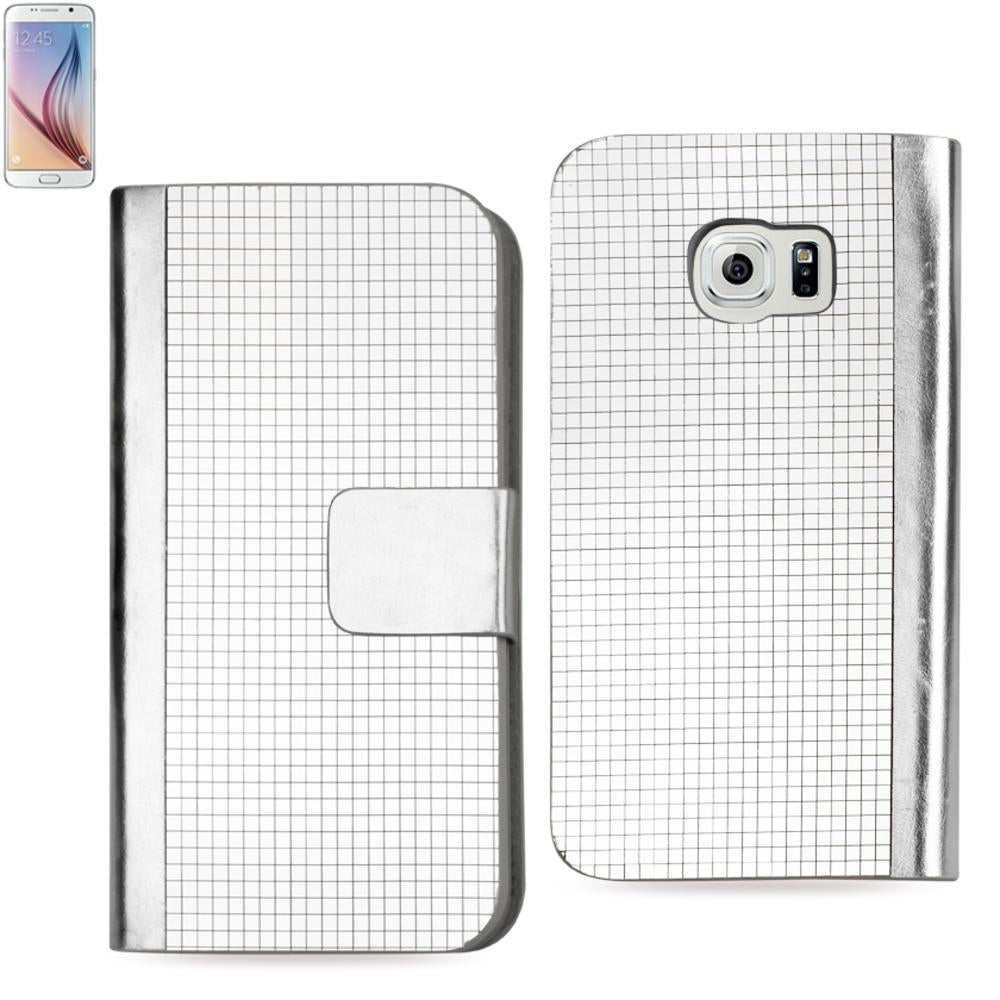 Reiko Samsung Galaxy S6 Gold Chrome Design Wallet Case In Silver