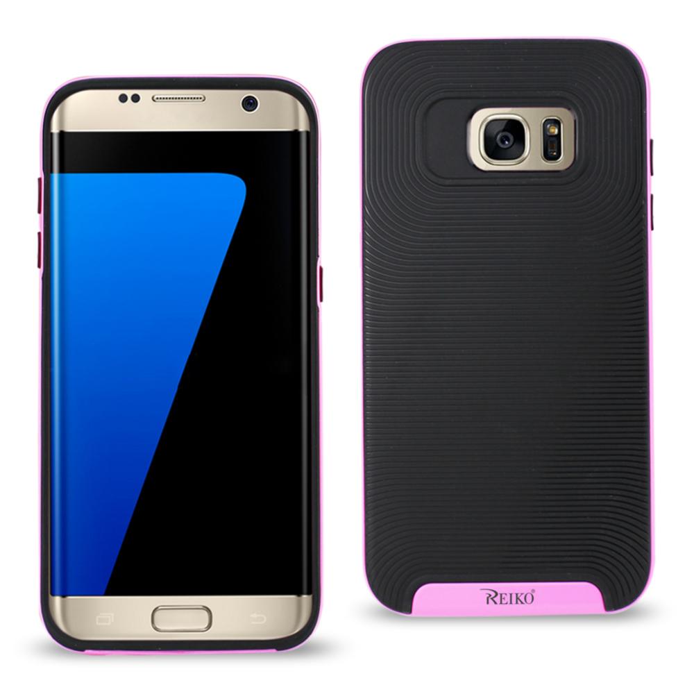 Reiko Samsung Galaxy S7 Slim Armor Case With Bumper Frames In Black Pink