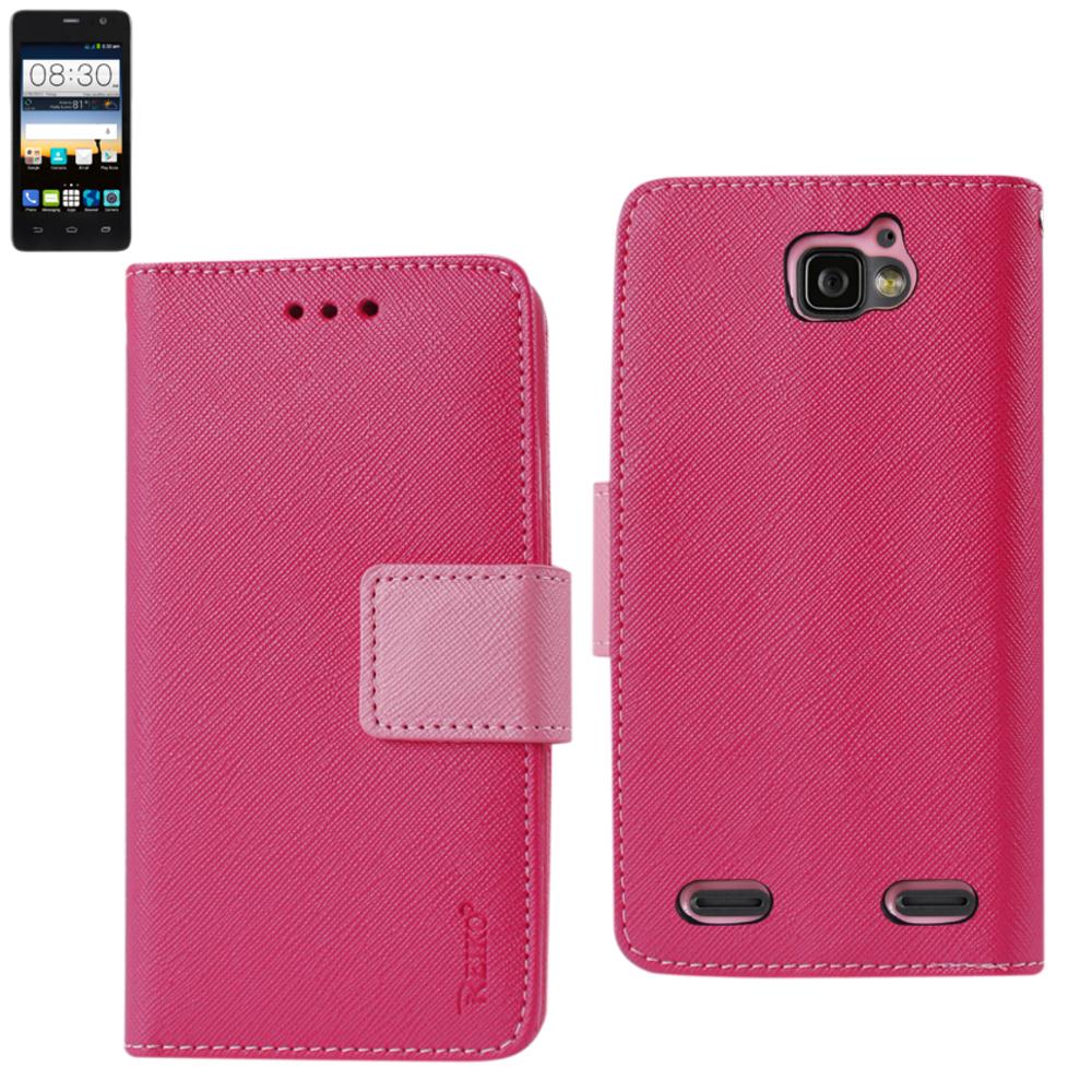 Reiko Zte Sonata 2 3-in-1 Wallet Case In Hot Pink