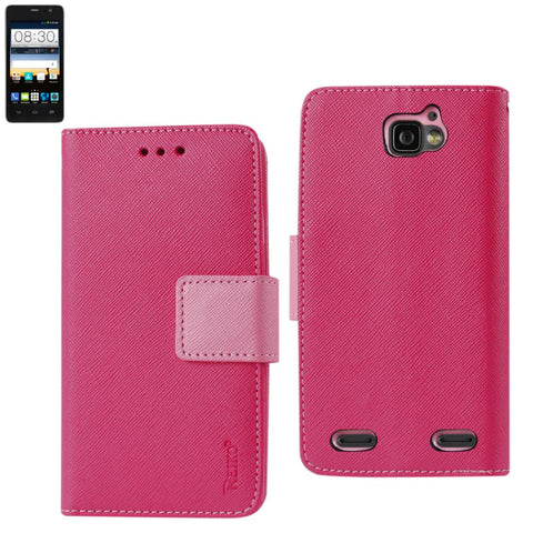Reiko Zte Sonata 2 3-in-1 Wallet Case In Hot Pink