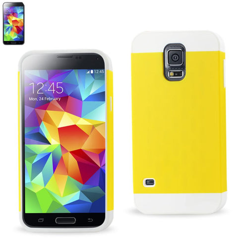 Reiko Samsung Galaxy S5 Hybrid Case With Card Holder In White Yellow