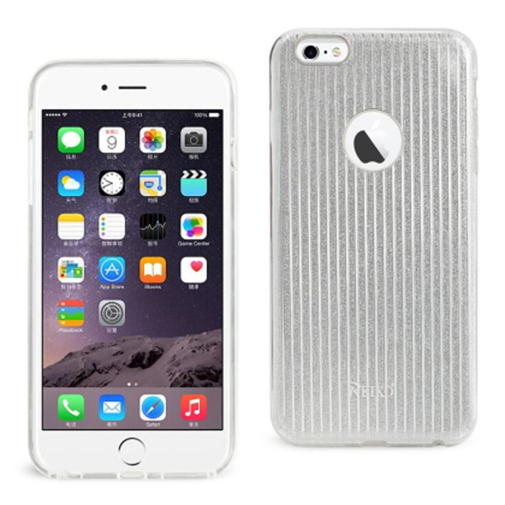 Reiko Iphone 6 Plus/ 6s Plus Shine Glitter Shimmer Stripe Hybrid Case In Linear Silver