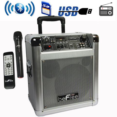 Befree Sound Sleek 8 Inch Professional Portable Bluetooth Pa Speaker With Remote Control, Microphone, Fm Radio, Sd And Usb Inputs