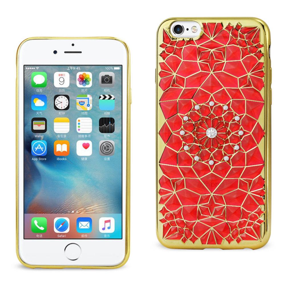Reiko Iphone 6/ 6s Soft Tpu Case With Sparkling Diamond Sunflower Design In Red