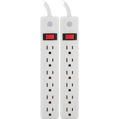 Ge 14087 6-outlet General-purpose Power Strips With 2ft Cord, 2 Pk