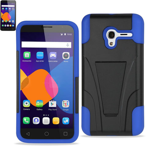 Reiko Alcatel Onetouch Pixi 3 Hybrid Heavy Duty Case With Kickstand In Navy Black