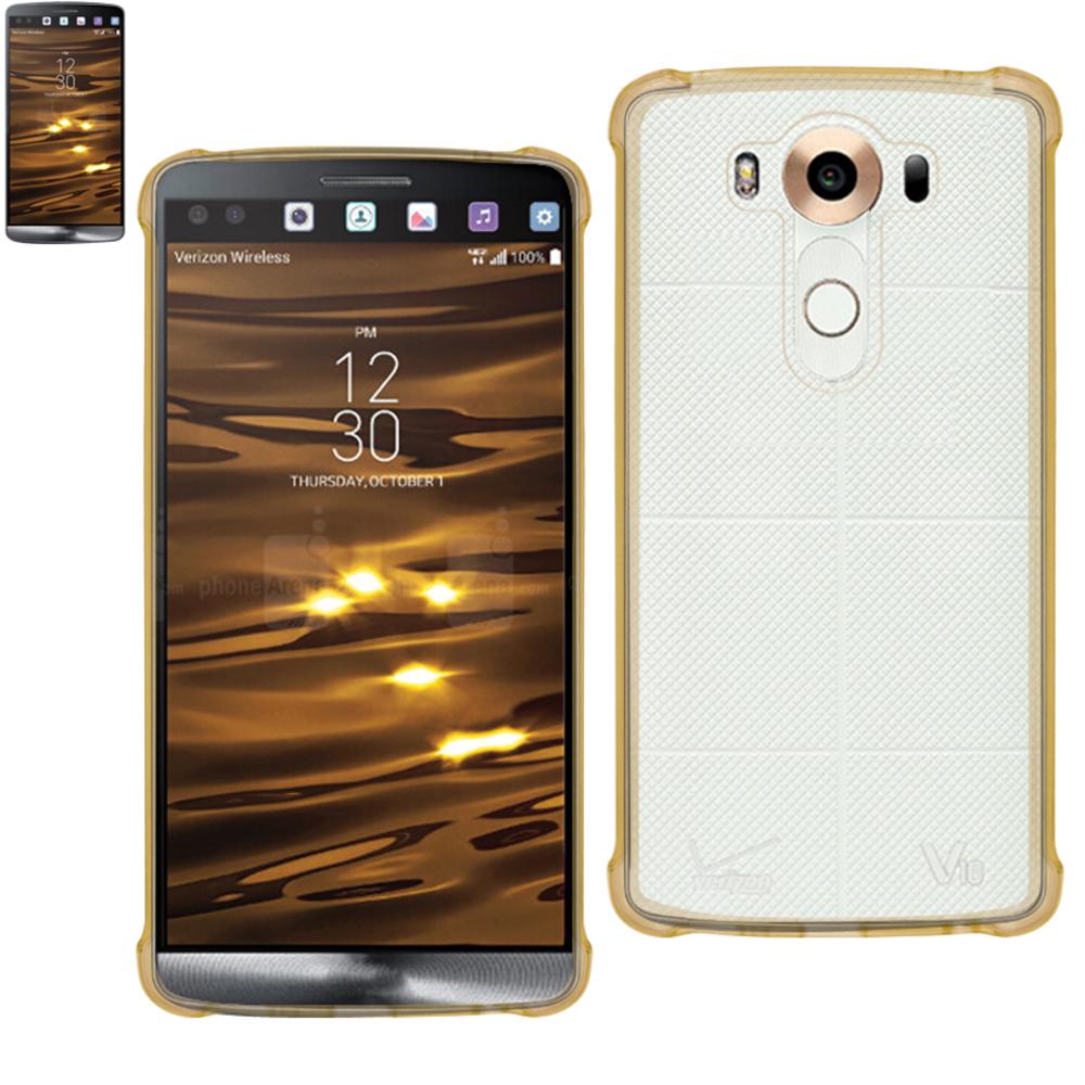 Reiko Lg V10 Clear Bumper Case With Air Cushion Protection In Clear Gold