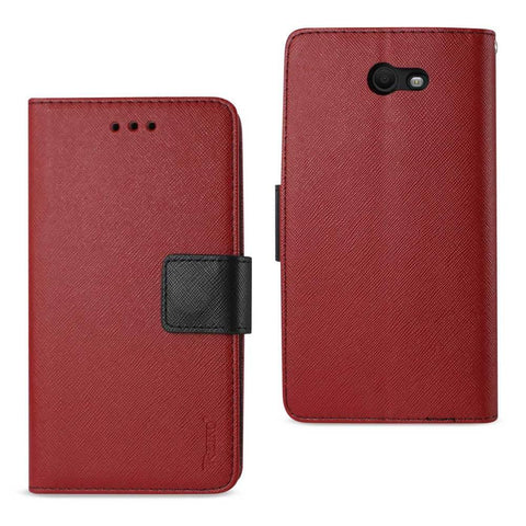 Reiko Samsung Galaxy J7 V (2017) 3-in-1 Wallet Case In Red