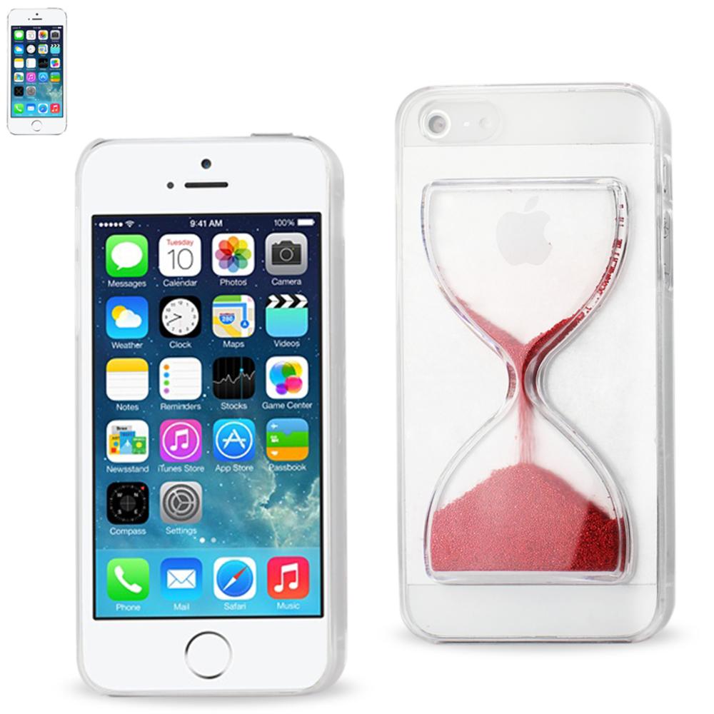 Reiko Iphone Se/ 5s/ 5 3d Sand Clock Clear Case In Red