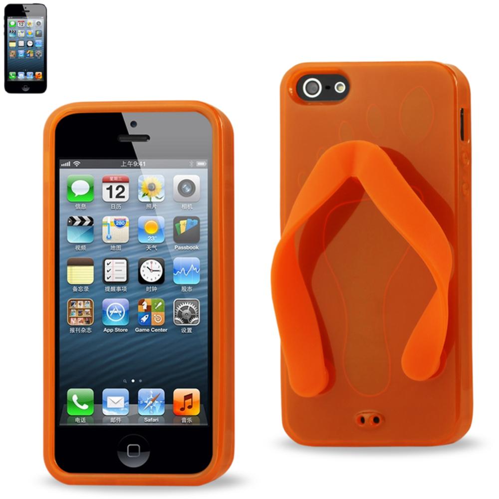 Reiko Iphone Se/ 5s/ 5 Silicone Slipper Sandal Case In Orange
