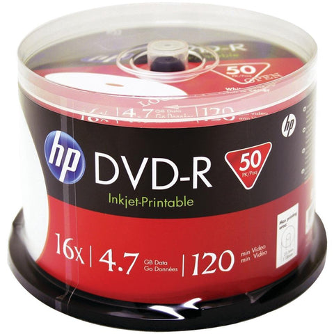 Hp 4.7gb Dvd-rs&#44; 50-ct Printable Spindle Hoodm16wjh050