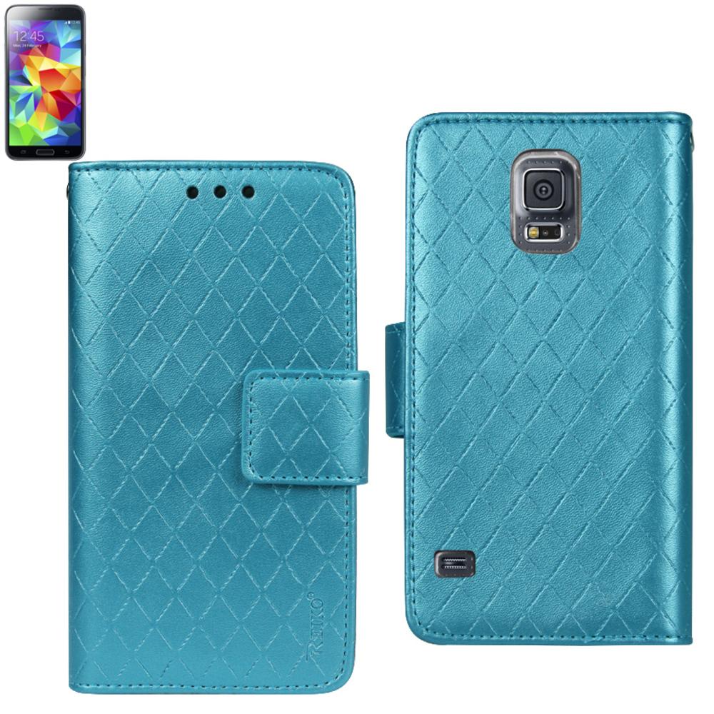 Reiko Samsung Galaxy S5 Rhombus Wallet Case In Blue