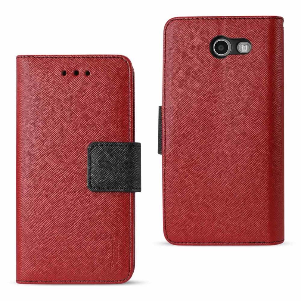 Reiko 2017 Samsung Galaxy J3 Emerge 3-in-1 Wallet Case In Red