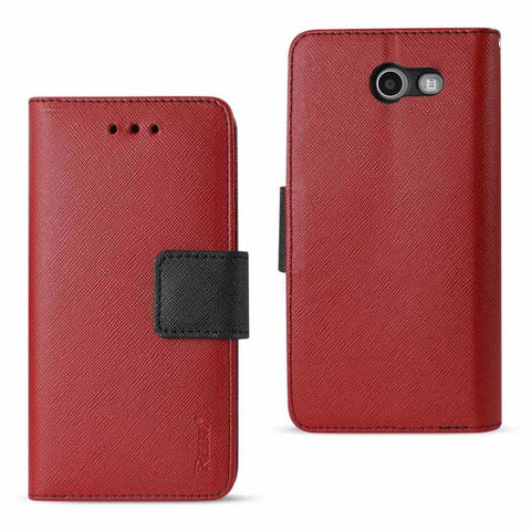 Reiko 2017 Samsung Galaxy J3 Emerge 3-in-1 Wallet Case In Red