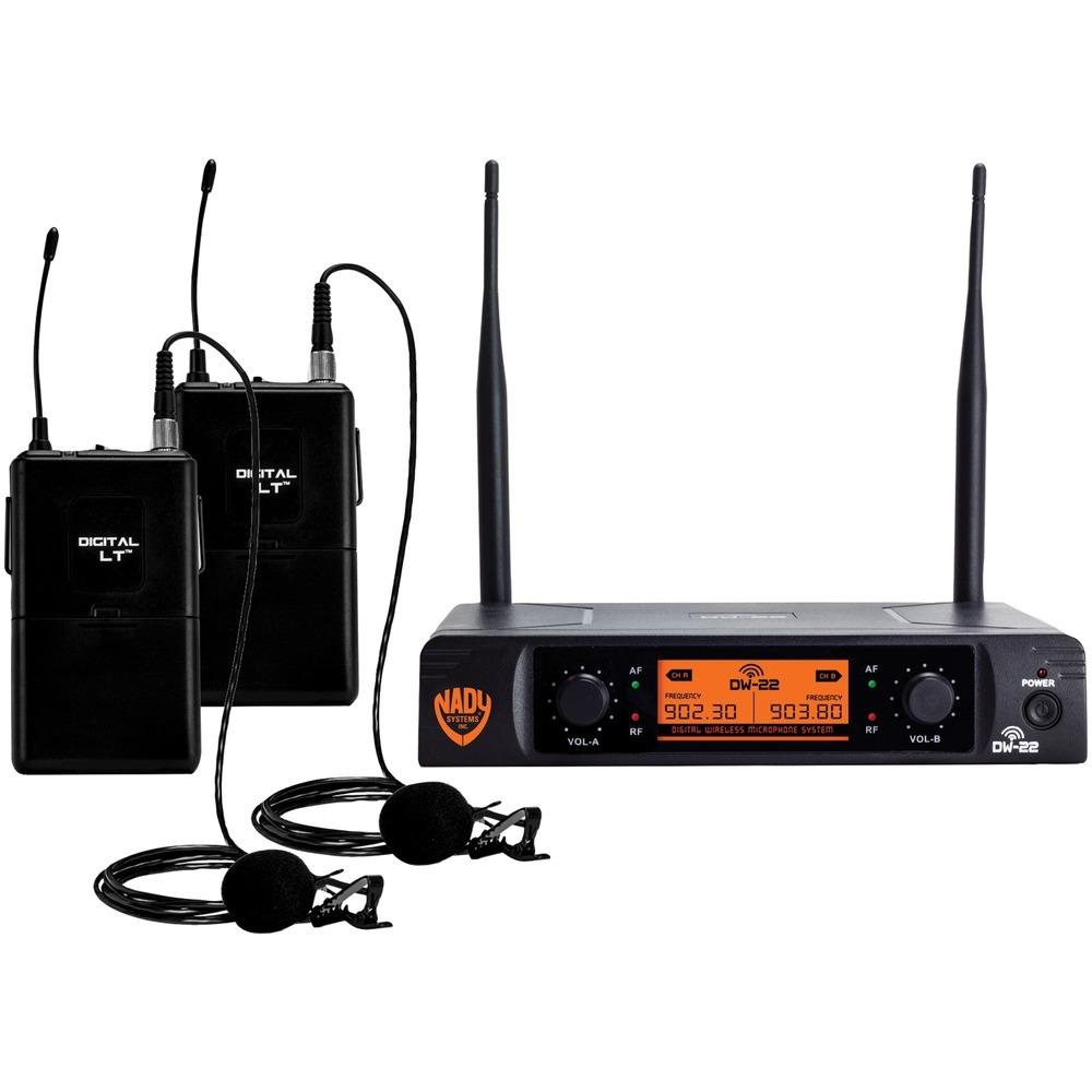 Nady Dual-transmitter Digital Wireless Microphone System (2 Digital Lt Lm-14 And O Lapel Microphones) Ndydw22ltany
