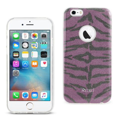 Reiko Iphone 6/ 6s Shine Glitter Shimmer Tiger Stripe Hybrid Case In Purple
