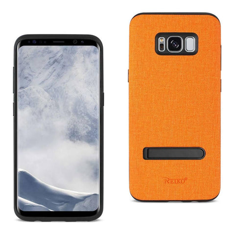 Reiko Samsung Galaxy S8/ Sm Denim Texture Tpu Protector Cover In Orange