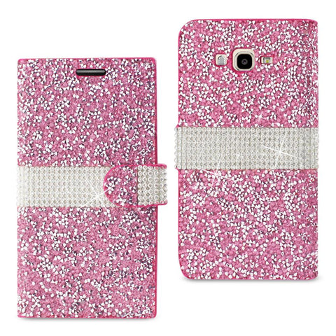 Reiko Samsung Galaxy J7 Diamond Rhinestone Wallet Case In Pink
