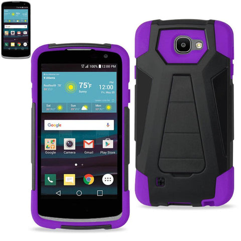 Reiko Lg Spree Hybrid Heavy Duty Case With Kickstand In Purple Black