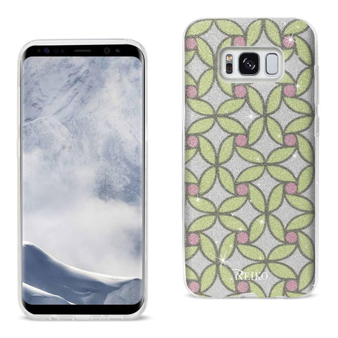 Reiko Samsung Galaxy S8/ Sm Shine Glitter Shimmer Flower Hybrid Case In Flower Gold