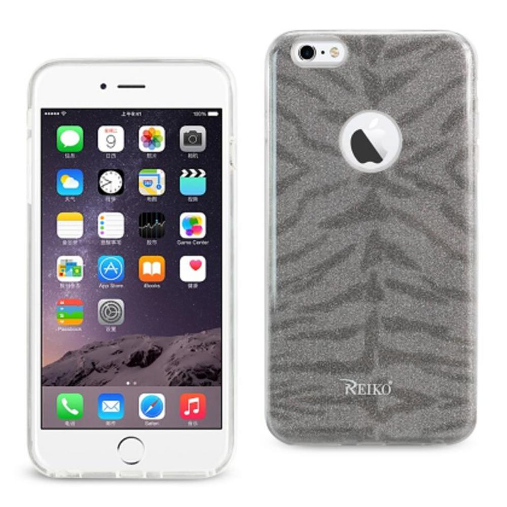 Reiko Iphone 6 Plus/ 6s Plus Shine Glitter Shimmer Tiger Stripe Hybrid Case In Gray