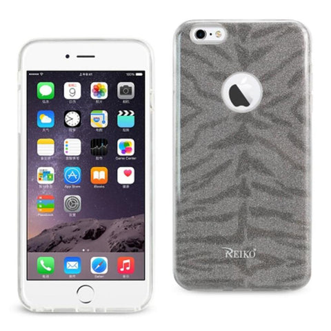 Reiko Iphone 6 Plus/ 6s Plus Shine Glitter Shimmer Tiger Stripe Hybrid Case In Gray