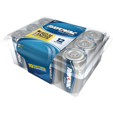 Rayovac Alkaline Batteries Reclosable Pro Pack (d&#44; 12 Pk) Rvc81312ppj