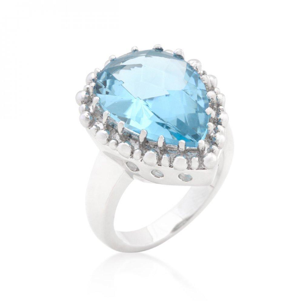 Solitaire Blue Topaz Cocktail Ring (size: 05) R08287r-s31-05