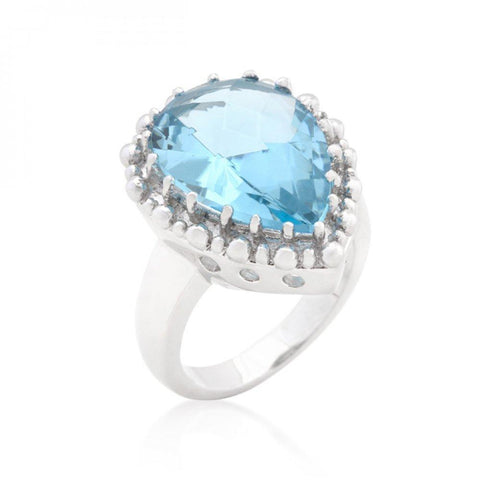 Solitaire Blue Topaz Cocktail Ring (size: 05) R08287r-s31-05