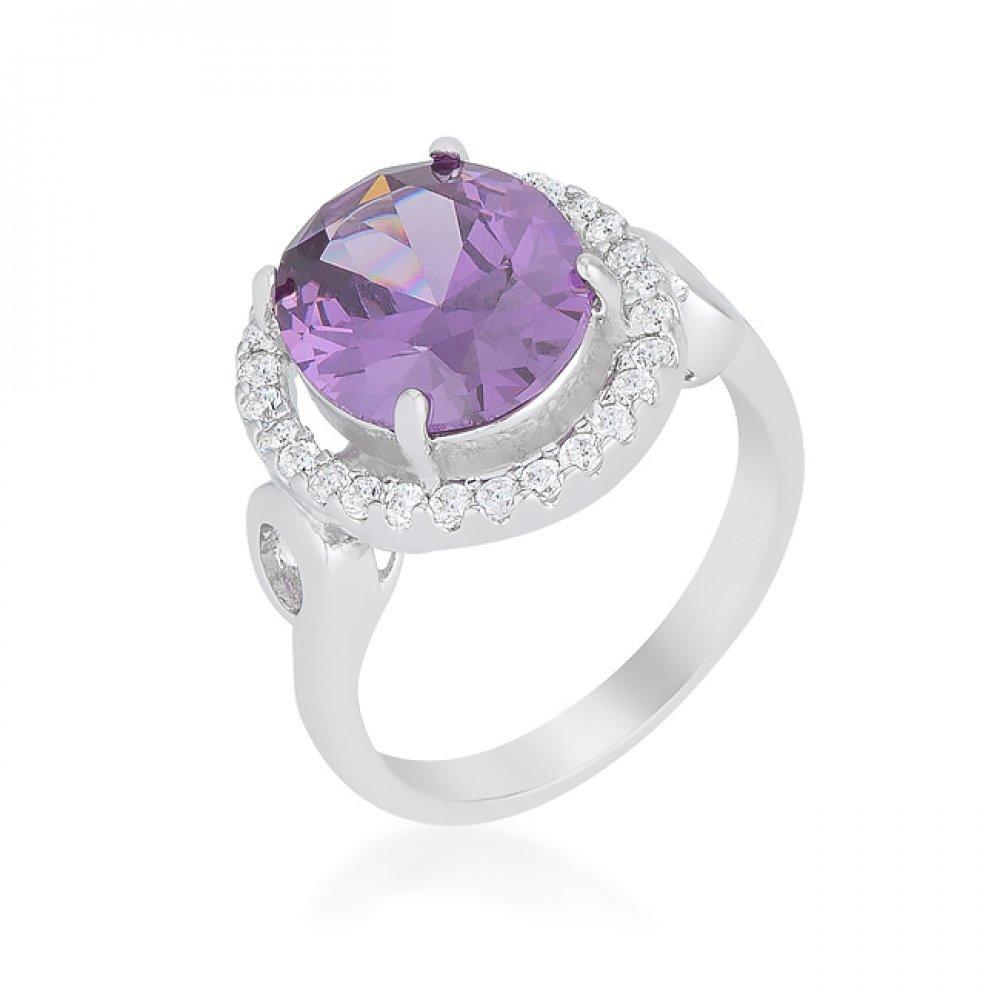 Amethyst Halo Cocktail Ring (size: 08) R08386r-c20-08